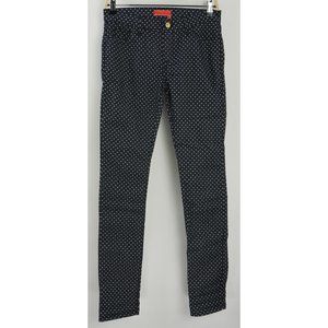 New Manila Grace Womens Sizes 26 /‎ 27 X 32" Dark Blue Polka Dot 5 Pocket Pants